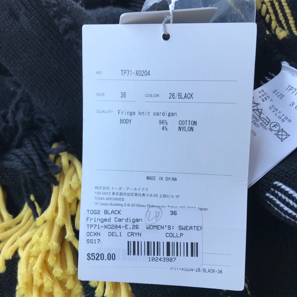 NWT ✨TOGA Pulla Fringe Knit Cardigan - Picture 4 of 5